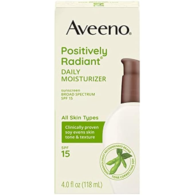 Aveeno POSITIVELY RADIANT DAILY MOISTURIZER SPF 15 FOR UNISEX - 4 OZ MOISTURIZER - Image 1